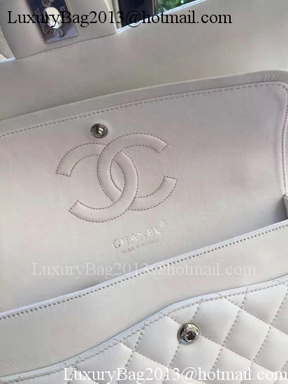 Chanel 2.55 Series Flap Bag White Original Leather A01112 Silver