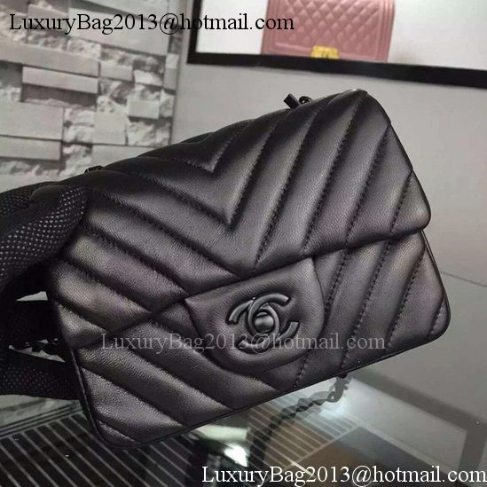 Chanel Classic mini Flap Bag Black Chevron Sheepskin Leather A68748 Black Chanel Classic mini Flap Bag Black Chevron Sheepskin Leather A68748 Black