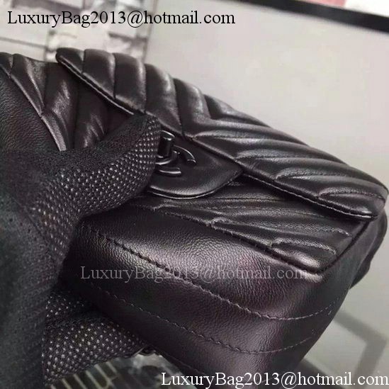 Chanel Classic mini Flap Bag Black Chevron Sheepskin Leather A68748 Black Chanel Classic mini Flap Bag Black Chevron Sheepskin Leather A68748 Black