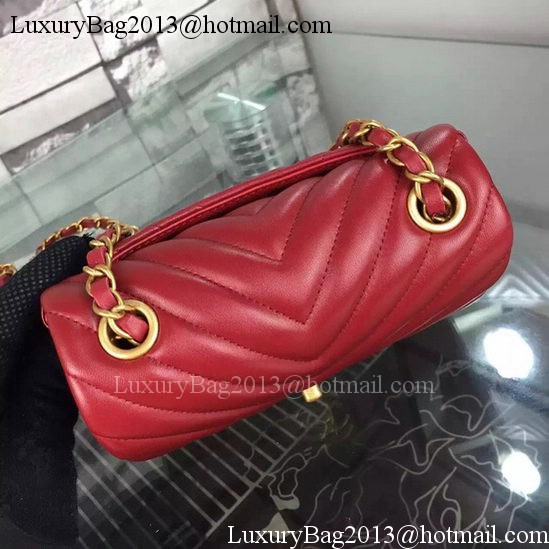 Chanel Classic mini Flap Bag Chevron Sheepskin Leather A68748 Burgundy Chanel Classic mini Flap Bag Chevron Sheepskin Leather A68748 Burgundy