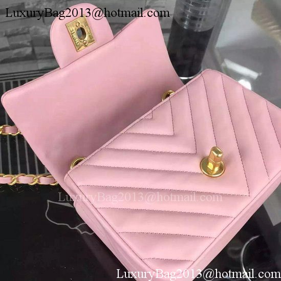 Chanel Classic mini Flap Bag Chevron Sheepskin Leather A68748 Pink Chanel Classic mini Flap Bag Chevron Sheepskin Leather A68748 Pink