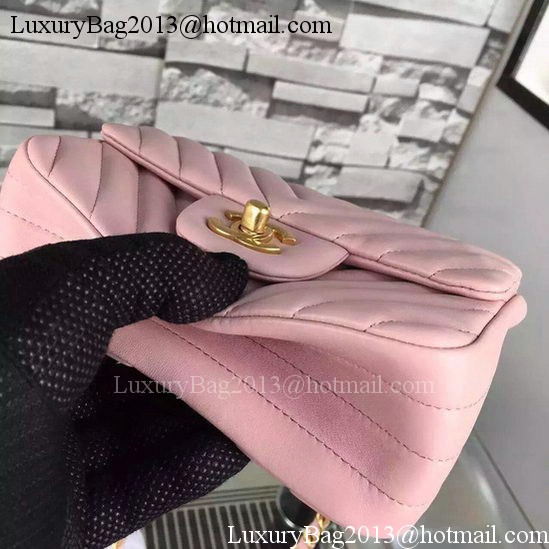 Chanel Classic mini Flap Bag Chevron Sheepskin Leather A68748 Pink Chanel Classic mini Flap Bag Chevron Sheepskin Leather A68748 Pink