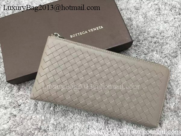 Bottega Veneta Intrecciato Leather Clutch BV144077 Grey Bottega Veneta Intrecciato Leather Clutch BV144077 Grey
