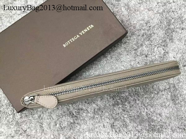 Bottega Veneta Intrecciato Leather Clutch BV144077 Grey Bottega Veneta Intrecciato Leather Clutch BV144077 Grey