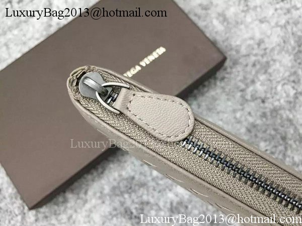 Bottega Veneta Intrecciato Leather Clutch BV144077 Grey Bottega Veneta Intrecciato Leather Clutch BV144077 Grey
