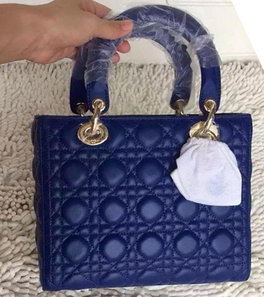 Dior Small Lady Dior Bag Sheeepskin Leather CD8239 Blue Dior Small Lady Dior Bag Sheeepskin Leather CD8239 Blue