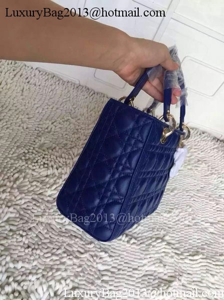 Dior Small Lady Dior Bag Sheeepskin Leather CD8239 Blue Dior Small Lady Dior Bag Sheeepskin Leather CD8239 Blue