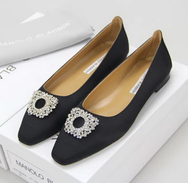 Manolo Blahnik Ballerina Satin Canvas MB095 Black Manolo Blahnik Ballerina Satin Canvas MB095 Black