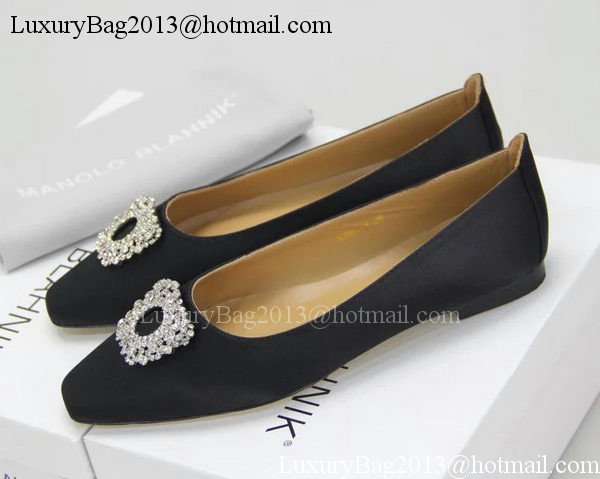 Manolo Blahnik Ballerina Satin Canvas MB095 Black Manolo Blahnik Ballerina Satin Canvas MB095 Black