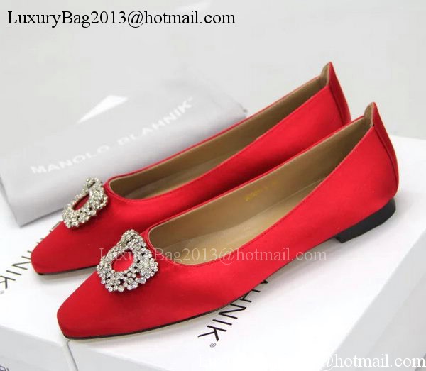Manolo Blahnik Ballerina Satin Canvas MB095 Red Manolo Blahnik Ballerina Satin Canvas MB095 Red