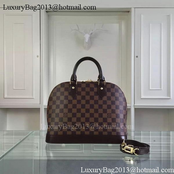 Louis Vuitton Damier Ebene Canvas ALMA MM Bag N41247 Louis Vuitton Damier Ebene Canvas ALMA MM Bag N41247