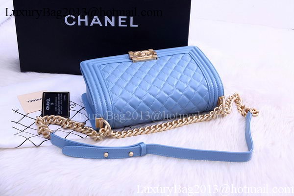 Boy Chanel Flap Shoulder Bag SkyBlue Sheepskin Leather A67086 Gold Boy Chanel Flap Shoulder Bag SkyBlue Sheepskin Leather A67086 Gold