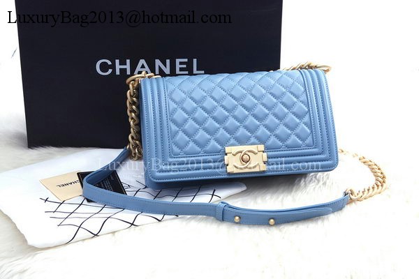 Boy Chanel Flap Shoulder Bag SkyBlue Sheepskin Leather A67086 Gold Boy Chanel Flap Shoulder Bag SkyBlue Sheepskin Leather A67086 Gold