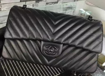 Chanel 2.55 Series Flap Bag Black Lambskin Chevron Leather A5023 Black Chanel 2.55 Series Flap Bag Black Lambskin Chevron Leather A5023 Black