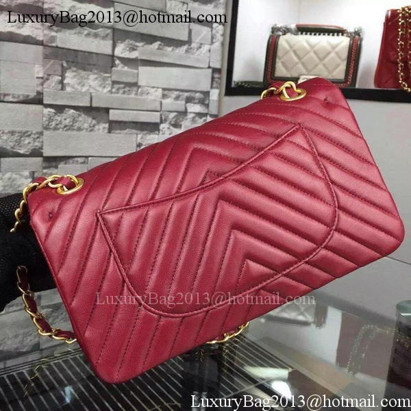 Chanel 2.55 Series Flap Bag Burgundy Lambskin Chevron Leather A5023 Gold Chanel 2.55 Series Flap Bag Burgundy Lambskin Chevron Leather A5023 Gold