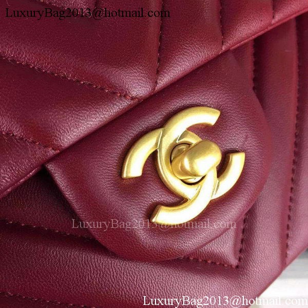 Chanel 2.55 Series Flap Bag Burgundy Lambskin Chevron Leather A5023 Gold Chanel 2.55 Series Flap Bag Burgundy Lambskin Chevron Leather A5023 Gold