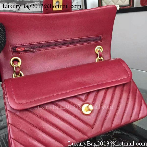 Chanel 2.55 Series Flap Bag Burgundy Lambskin Chevron Leather A5023 Gold Chanel 2.55 Series Flap Bag Burgundy Lambskin Chevron Leather A5023 Gold