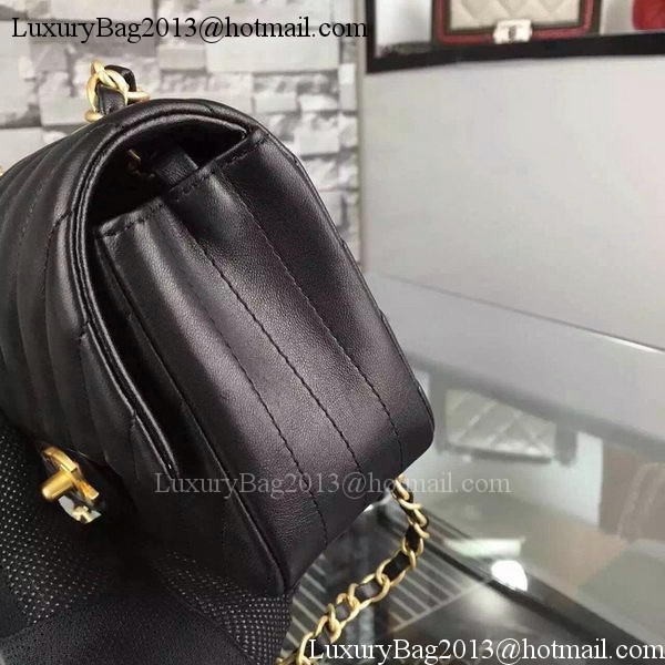 Chanel mini Classic Flap Bag Black Original Sheepskin Chevron Leather CHA5500 Gold Chanel mini Classic Flap Bag Black Original Sheepskin Chevron Leather CHA5500 Gold