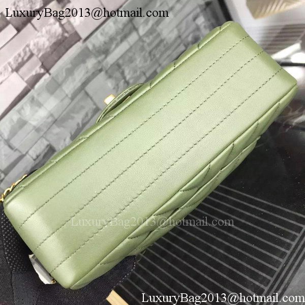 Chanel mini Classic Flap Bag Green Original Sheepskin Chevron Leather CHA5500 Gold Chanel mini Classic Flap Bag Green Original Sheepskin Chevron Leather CHA5500 Gold