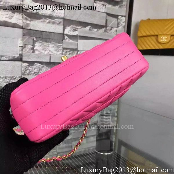Chanel mini Classic Flap Bag Rose Original Sheepskin Chevron Leather CHA5500 Gold Chanel mini Classic Flap Bag Rose Original Sheepskin Chevron Leather CHA5500 Gold
