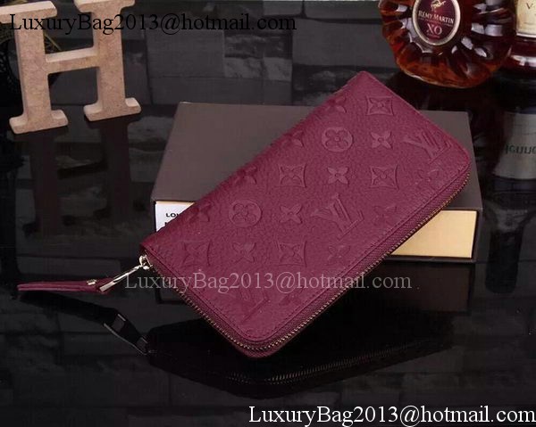 Louis Vuitton Monogram Empreinte Zippy Wallets M60017 Burgundy Louis Vuitton Monogram Empreinte Zippy Wallets M60017 Burgundy