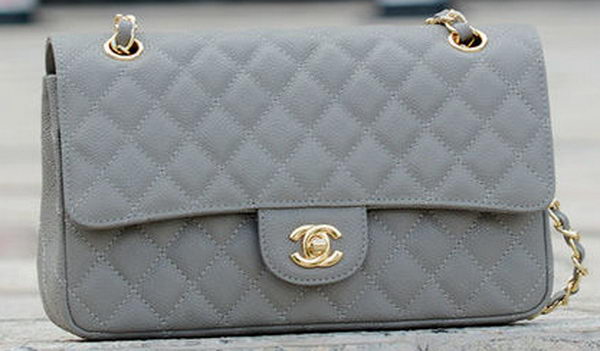 Chanel 2.55 Series Flap Bag Grey Cannage Pattern A1112 Gold Chanel 2.55 Series Flap Bag Grey Cannage Pattern A1112 Gold