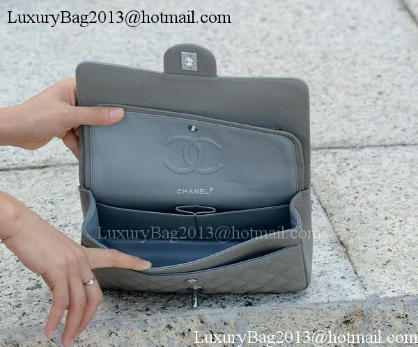 Chanel 2.55 Series Flap Bag Grey Cannage Pattern A1112 Silver Chanel 2.55 Series Flap Bag Grey Cannage Pattern A1112 Silver