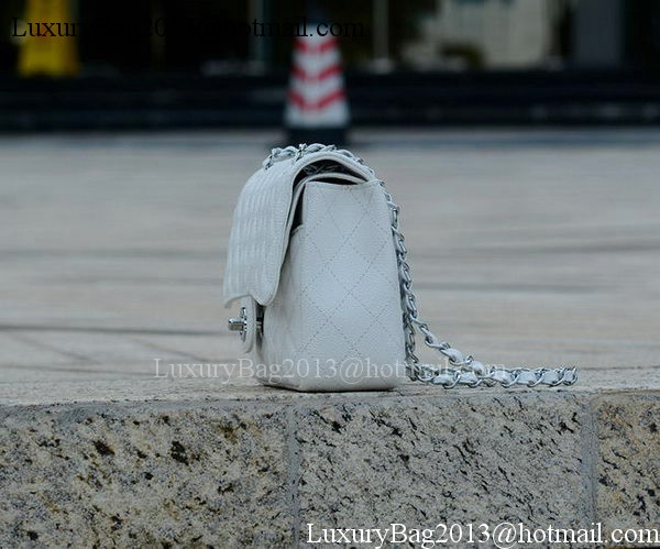Chanel 2.55 Series Flap Bag White Cannage Pattern A1112 Silver Chanel 2.55 Series Flap Bag White Cannage Pattern A1112 Silver