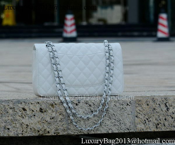 Chanel 2.55 Series Flap Bag White Cannage Pattern A1112 Silver Chanel 2.55 Series Flap Bag White Cannage Pattern A1112 Silver