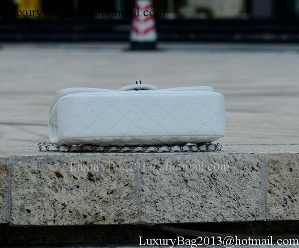 Chanel 2.55 Series Flap Bag White Cannage Pattern A1112 Silver Chanel 2.55 Series Flap Bag White Cannage Pattern A1112 Silver