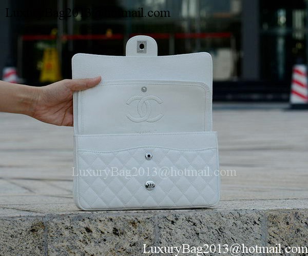 Chanel 2.55 Series Flap Bag White Cannage Pattern A1112 Silver Chanel 2.55 Series Flap Bag White Cannage Pattern A1112 Silver
