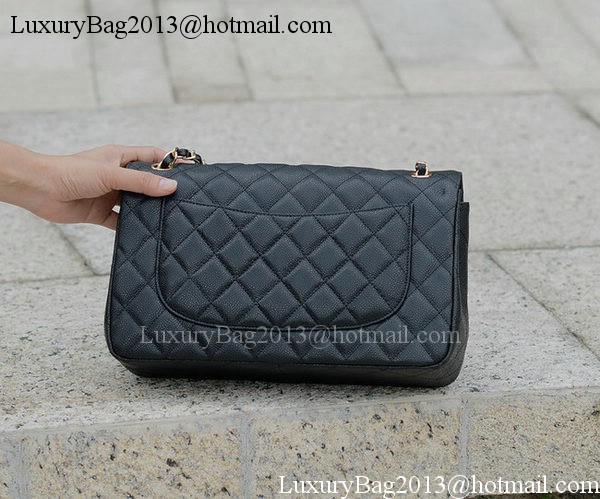 Chanel Jumbo Classic Black Cannage Pattern Flap Bag A58600 Gold