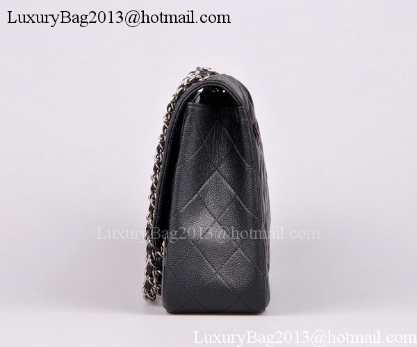 Chanel Jumbo Flap Bag Black Cannage Pattern A28600 Silver Chanel Jumbo Flap Bag Black Cannage Pattern A28600 Silver