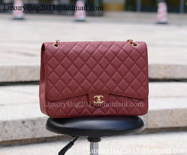 Chanel Maxi Quilted Classic Flap Bag Maroon Cannage Pattern A58601 Gold Chanel Maxi Quilted Classic Flap Bag Maroon Cannage Pattern A58601 Gold