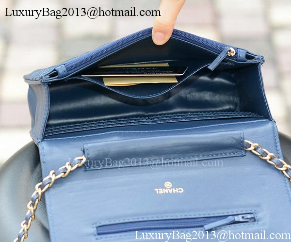 Chanel mini Flap Bags Blue Sheepskin Leather A33814 Gold Chanel mini Flap Bags Blue Sheepskin Leather A33814 Gold