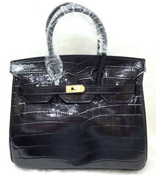 Hermes Birkin 25CM Tote Bag Croco Leather H25TCO Black Hermes Birkin 25CM Tote Bag Croco Leather H25TCO Black