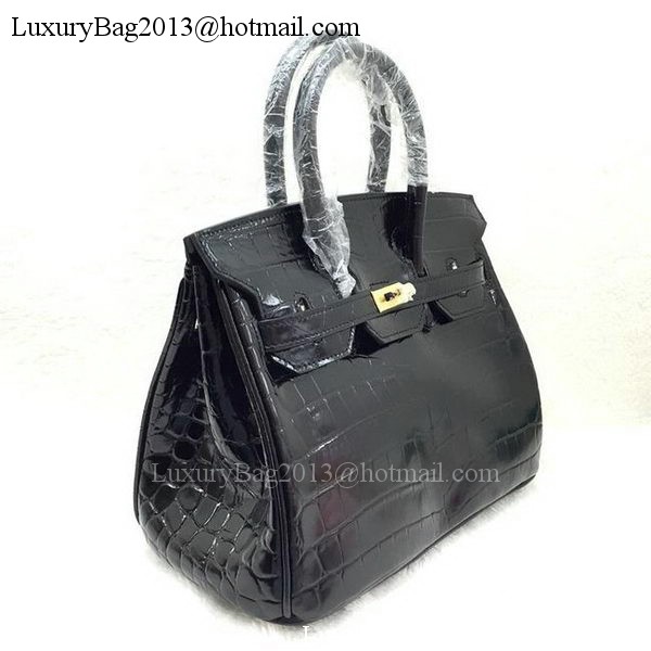 Hermes Birkin 25CM Tote Bag Croco Leather H25TCO Black Hermes Birkin 25CM Tote Bag Croco Leather H25TCO Black