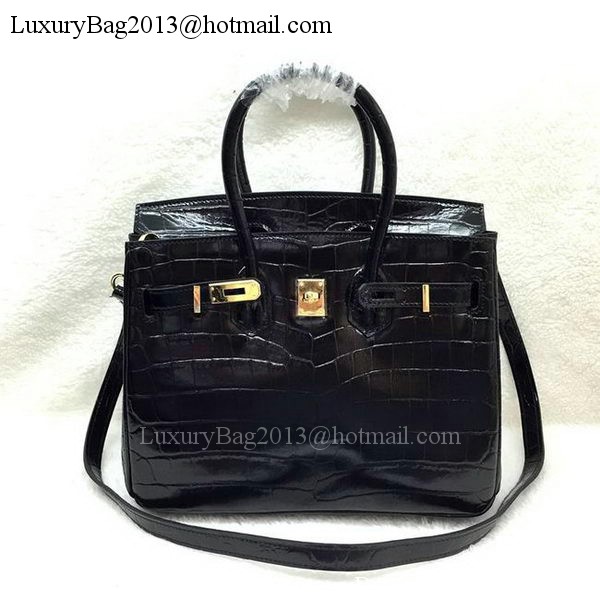 Hermes Birkin 25CM Tote Bag Croco Leather H25TCO Black Hermes Birkin 25CM Tote Bag Croco Leather H25TCO Black
