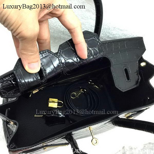 Hermes Birkin 25CM Tote Bag Croco Leather H25TCO Black Hermes Birkin 25CM Tote Bag Croco Leather H25TCO Black