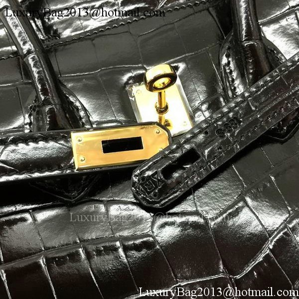 Hermes Birkin 25CM Tote Bag Croco Leather H25TCO Black Hermes Birkin 25CM Tote Bag Croco Leather H25TCO Black