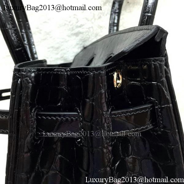 Hermes Birkin 25CM Tote Bag Croco Leather H25TCO Black Hermes Birkin 25CM Tote Bag Croco Leather H25TCO Black
