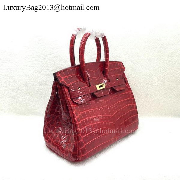 Hermes Birkin 25CM Tote Bag Croco Leather H25TCO Red Hermes Birkin 25CM Tote Bag Croco Leather H25TCO Red