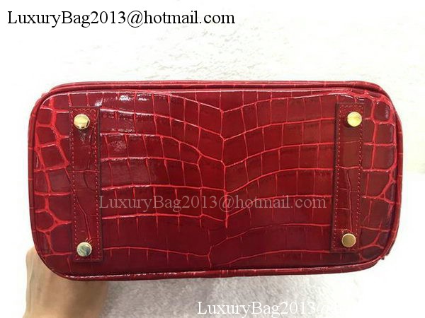 Hermes Birkin 25CM Tote Bag Croco Leather H25TCO Red Hermes Birkin 25CM Tote Bag Croco Leather H25TCO Red