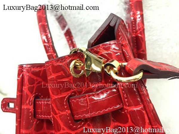 Hermes Birkin 25CM Tote Bag Croco Leather H25TCO Red Hermes Birkin 25CM Tote Bag Croco Leather H25TCO Red