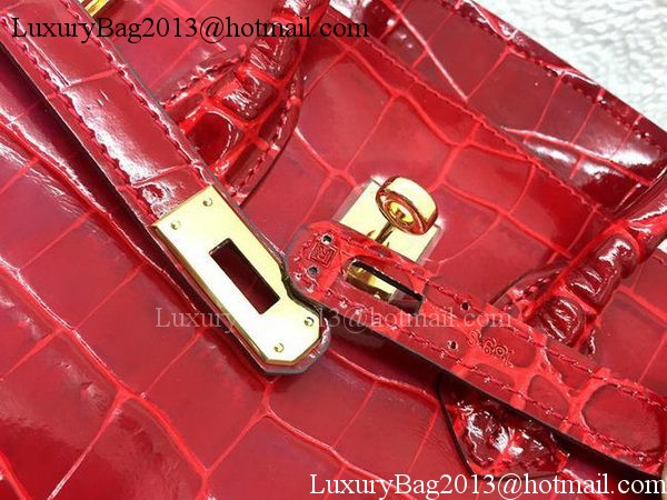 Hermes Birkin 25CM Tote Bag Croco Leather H25TCO Red Hermes Birkin 25CM Tote Bag Croco Leather H25TCO Red