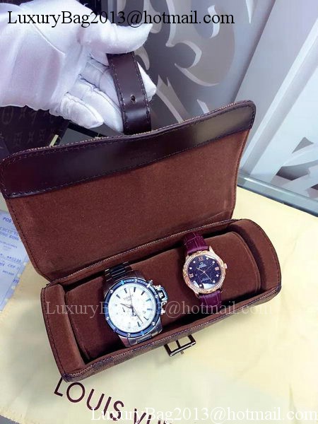 Louis Vuitton Damier Ebene Canvas 3 WATCH CASE N41137 Louis Vuitton Damier Ebene Canvas 3 WATCH CASE N41137