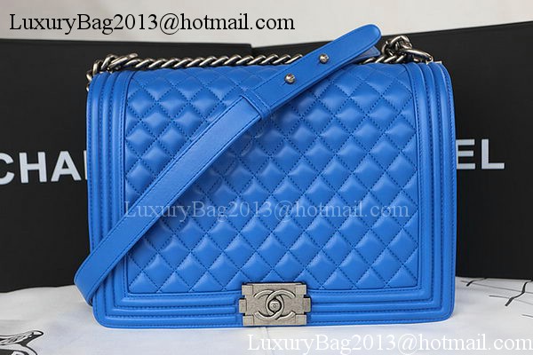 Boy Chanel Flap Shoulder Bag Original Sheepskin Leather A67087 Blue Boy Chanel Flap Shoulder Bag Original Sheepskin Leather A67087 Blue