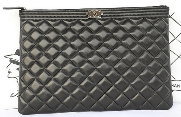 Boy Chanel Sheepskin Leather Clutch A80571 Black Boy Chanel Sheepskin Leather Clutch A80571 Black