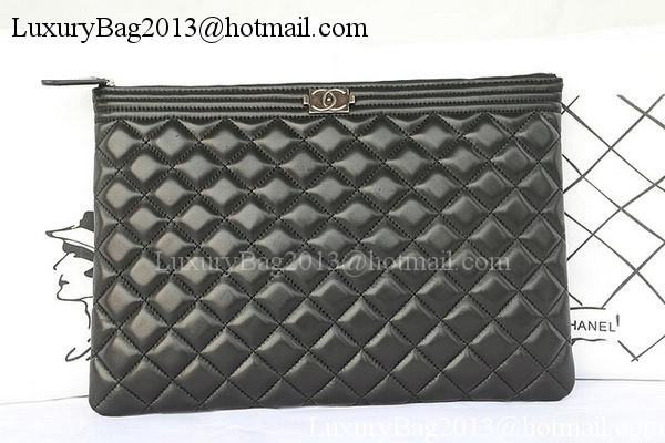 Boy Chanel Sheepskin Leather Clutch A80571 Black Boy Chanel Sheepskin Leather Clutch A80571 Black