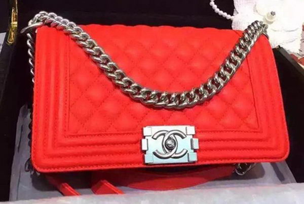 Chanel Boy Flap Shoulder Bags Deer Skin Leather A67086 Red Chanel Boy Flap Shoulder Bags Deer Skin Leather A67086 Red